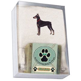 Single Gift Box with Doberman Soap and Towel