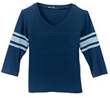 NEW Sport-Tek - Ladies Vintage Football Jersey Lt Nvy/Baby Bl-XXL