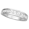 14K White Gold 1 ct. Princess Cut Diamond Wedding Band
