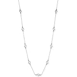 Delicate Chain Silver Tone Suspended Crystals Necklace