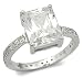 4 Carats Emerald Cut Cubic Zirconia Engagement Ring