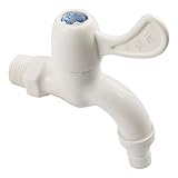 uxcell 給水栓 一方水道ネジ付き蛇口 キッチン/バスルーム対応 水栓取付口外部直径2CM 白色 プラスチック製