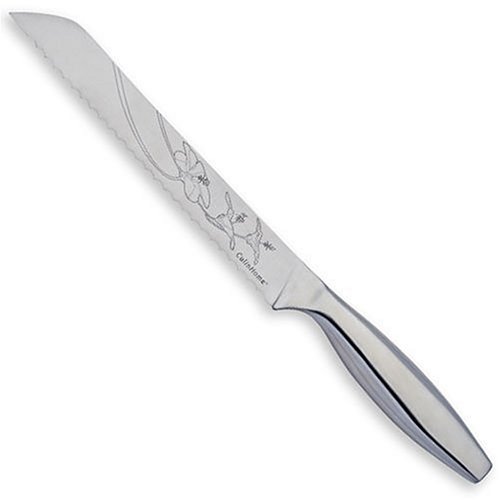 CulinHome Decor Collection 8-Inch Hibiscus Bread Knife