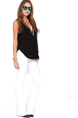 Xuanlin sexy chiffon V-neck Ribbed stitching loose womens tank tops XL