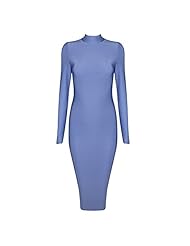 Turtleneck Nylon/Rayon/Spandex Long Sleeves Bodycon Dress/Party Dress/Midi Dress 
