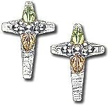 Landstroms Black Hills Gold and Silver Cross Earrings, for pierced ears - 01311SS