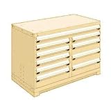 10 Drawer Bench High 48W Multi-Drawer Cabinet - Beige