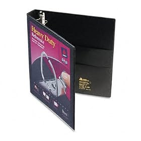 Nonstick Heavy-Duty EZD Reference View Binder, 1 Capacity, Black