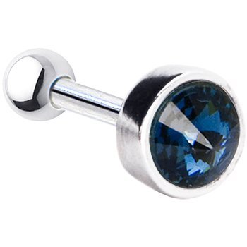 Silver 925 Montana Cubic Zirconia Round Cartilage Earring
