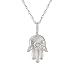 14k White Gold Diamond Hamsa Pendant