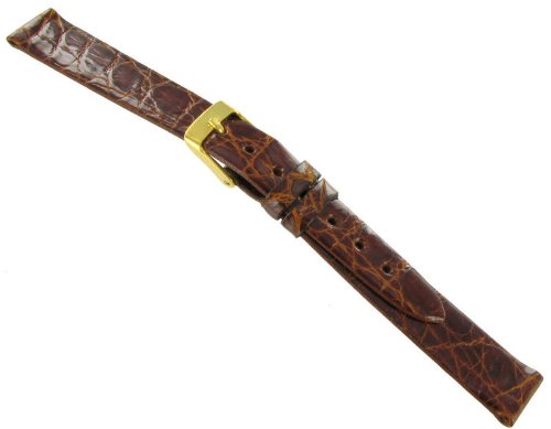 12mm Town and Country Genuine Crocodile Cognac Brown Watch Band Regular
