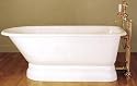 60 Inch European Style / Non-Drilled Pedestal Tub - Painted White -