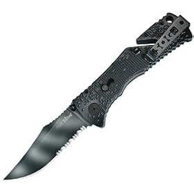 SOG Specialty Knives & Tools 1/2 Serrated Tiger Stripe TF-3 Trident