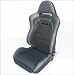 NRG Innovations (RSC-101R EVO S) EVO Style Sport Seats - EVO Style Cloth Sport Seat w/ Logo - Black, RIGHT