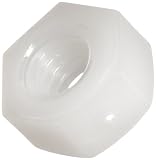 Nylon 6/6 Hex Nut, Finish, #4-40 Thread Size, 7/64" Thick, Pack Of 100