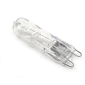 JCD60 CLEAR G9 BASE 60 WATT QUARTZ HALOGEN LIGHT BULB SUPRA LIFE 4,000 HOURS 130 VOLTS G9... by Unknown