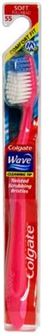 Colgate Wave Toothbrush, Full Head, Soft 55, 1 toothbrush (Colors may vary)