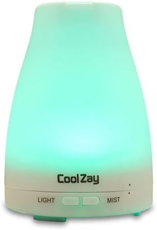 Cool Zay Essential Oil Aromatherapy Ultrasonic Diffuser With 7 Color LED Changing Lights Humidifier With Cool Mist Mode Function With Waterless Auto Shut-off Feature For Home &amp; Office