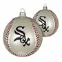 Chicago White Sox 3 1/4" MLB Glass Baseball Ornament (Set of 2)