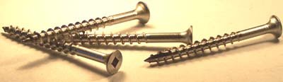 8 X 1 5/8 Deck Screws Square Drive / Bugle Head / Type 17 / 18-8 Stainless Steel / 1,250 Pc. Carton