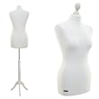 LUCCESI Buste de couture Mannequin femme Taille (Size) M Housse blanc cr�me (�crue) Pied blanc
