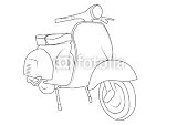Wallmonkeys Peel and Stick Wall Decals - Vecchio Scooter - Removable Graphic