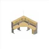 Bush Furniture White Spectrum and Pewter Advantage Series Corner Desk Set with Hutch