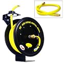 Commerical-Grade 50' Auto-Rewind Air Hose Reel with 1/2" Rubber Hose