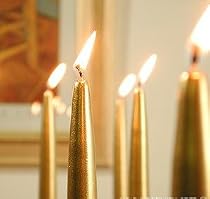 15" Metallic Taper Candles (Set of 12) Metallic Silver