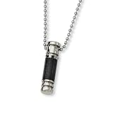 Stainless Steel Carbon Fiber Capsule Necklace