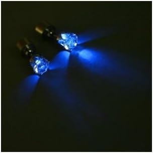FreshGadgetz Set Of One Amazing Pair Of Blue Crown LED Earrings And One Pair Of Purple Crown LED Earrings