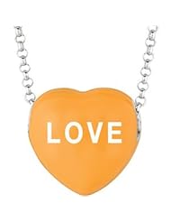 Sweethearts Enamel "Love" Heart on 16" Necklace Pendant with Gift Box
