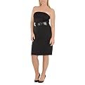 Limited Edition Plus Belted Strapless Dress - Black