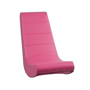 Rocker Gaming Chair Color: Pink Vinyl