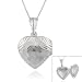Sterling Silver Diamond Cut Heart Locket Picture Necklace, 18
