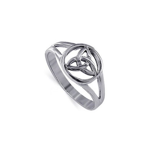 Gem Avenue 925 Sterling Silver Polished Finish Minimal Triquetra Filigree Celtic Knot Ring