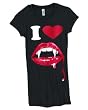 I Heart Vampire Lips Juniors Longer Length T-Shirt
