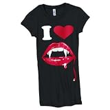 IHeartVampireLipsJuniorsLongerLengthT-Shirt