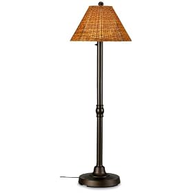 Shangri-La Wicker 11207 Bronze Body Floor Lamp 60 -inches Tall With Honey Pvc Wicker Shade... by Patio Living Concepts