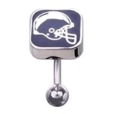San Diego Chargers 316L Stainless Steel Belly Ring - 14G - 3/8 Inch Bar Length - Sold Individually