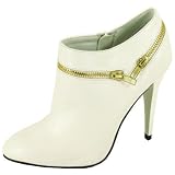 Qupid Fashion Ankle Booties Potency-05 White