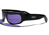 Porn Star Optics BANDITO Black Crystal Sunglasses with Purple Polycarbonate Lenses