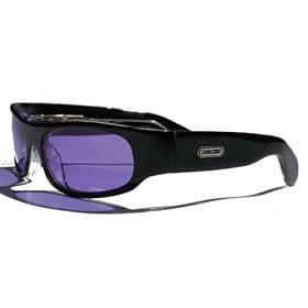 Porn Star Optics BANDITO Black Crystal Sunglasses with Purple Polycarbonate Lenses