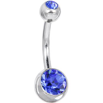 SWAROVSKI Sapphire DOUBLE GEM Belly Button Ring