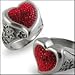 Crystal Heart Finger Ring Body Piercing Jewelry