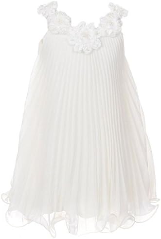 Soft & Flowy Chiffon Pageant Holiday Flower Girl Party Dress - Ivory 6