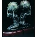 Executive Style Atlas with Globe Bronzed Brass on Wood Pair of Bookends