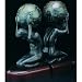 Executive Style Atlas with Globe Bronzed Brass on Wood Pair of Bookends