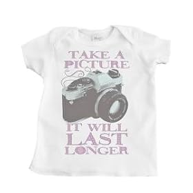 Humorous Take a Picture Design Girl's Infant T-Shirt (White)