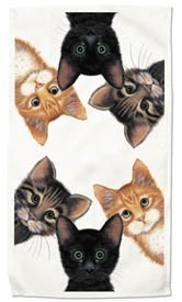 Peeping Toms Cat Cats Kitten Set of 2 Dish Kitchen Towels New Gift
